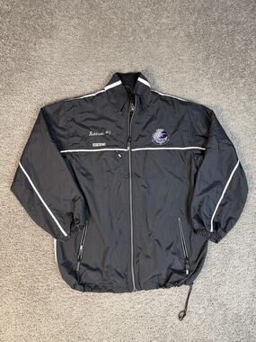 CCM Hockey Jacket Mens M Black Windbreaker Lined Full Zip Pockets Glaciers
